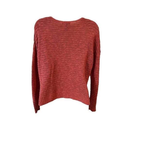 Lauren Jeans Co Ralph Lauren •Womens S Linen Blend Sweater Suede Leather Lace Up - Picture 3 of 6